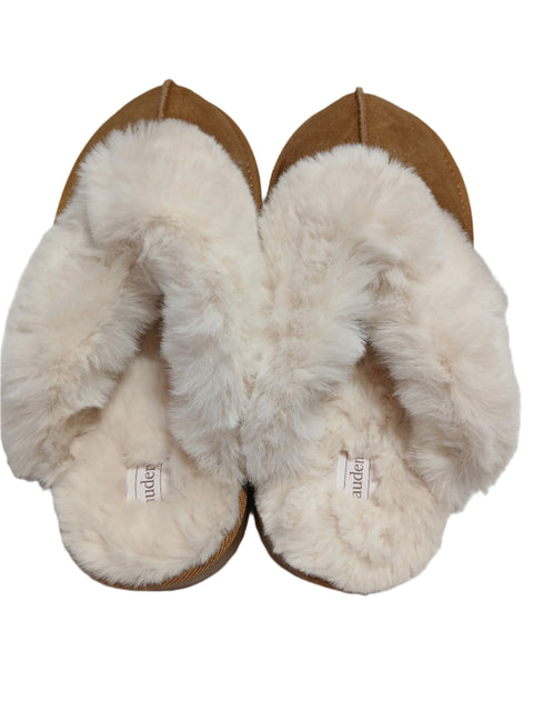 Auden Women's Beige Sylvia Genuine Suede Scuff Slippers| Auden In Lebanon