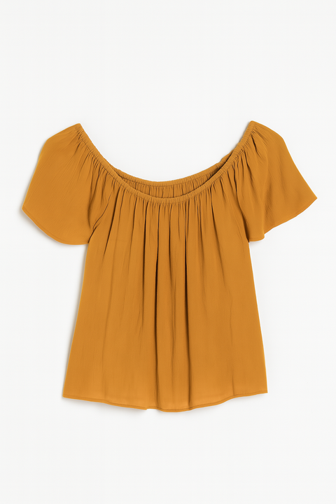 Mango Women's Camel Off-Shoulder Blouse |Mango In Lebanon