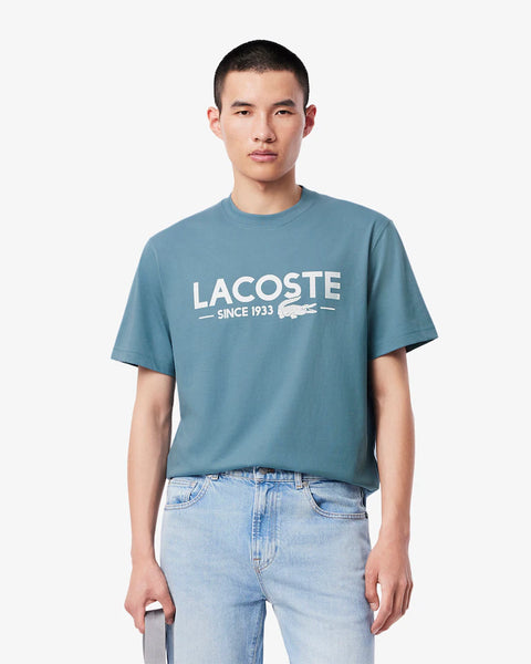 Lacoste Men's Petrol Printed Cotton Short Sleeve T-Shirt | Lacoste In Lebanon