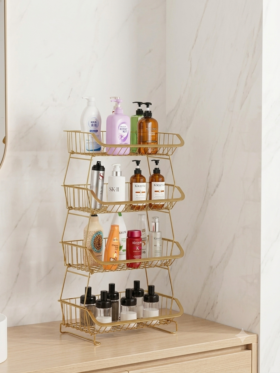 Multifunctional Shelf Gold Strong & Durable Multi-Purpose Organizing Shelves | Multifunctional Shelf In Lebanon