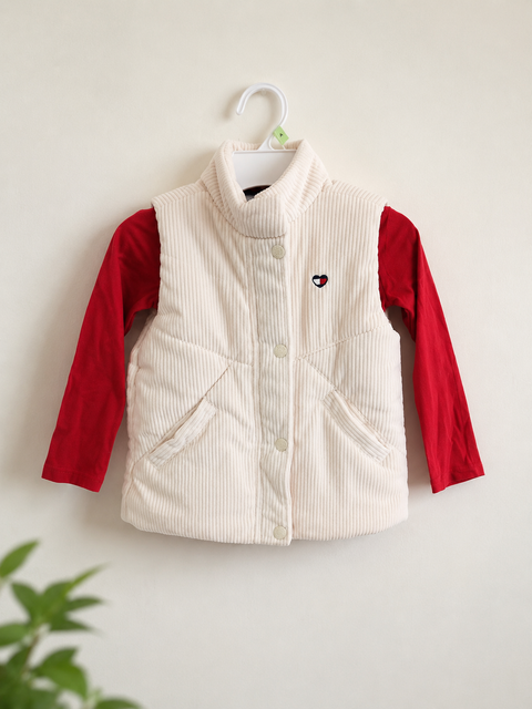 Tommy Hilfiger Girl's Cream & Red Set Of 2 Vest & Blouse | Tommy Hilfiger In Lebanon