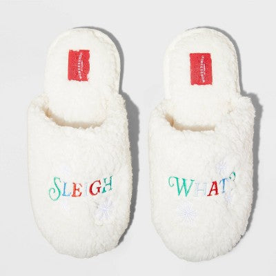 Wondershop Women's White Sleigh What Scuff Slippers | Wondershop In Lebanon