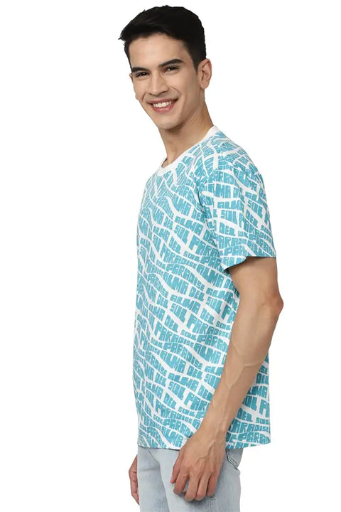 Forever 21 Men's Blue & White T-Shirt | Forever 21 In Lebanon