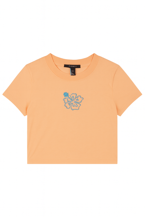 Forever 21 Women's Light Coral Cut Out Grew Neck T-Shirt | Forever 21 In Lebanon
