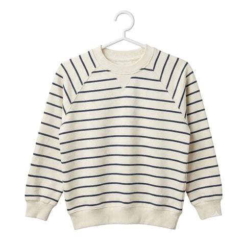 Zara Girl's Cream & Navy Striped Pullover Sweatshirt|Zara In Lebanon