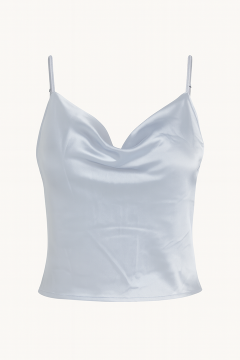 Forever 21 Women's Light Gray Satin Sleeveless Crop Top |Forever 21 In Lebanon