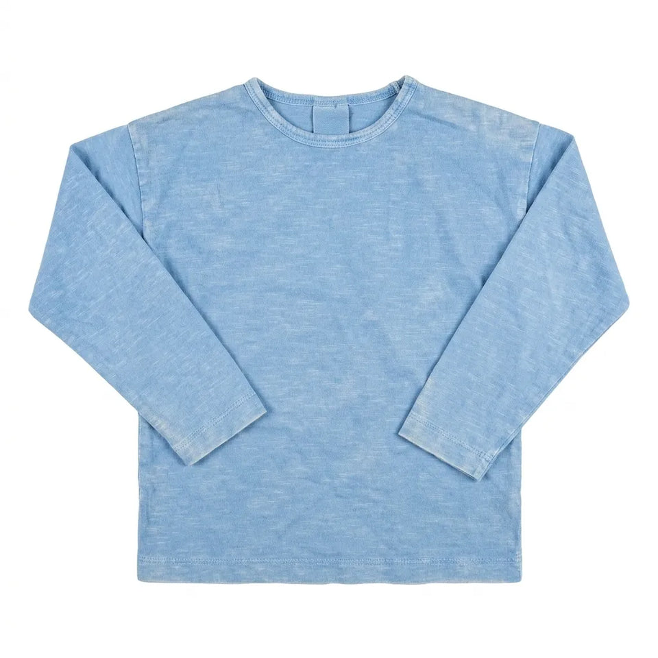 Zara Baby Boy's Blue Washed Effect Crew Neck Long Sleeve Blouse|Zara in Lebanon
