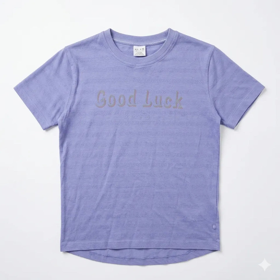 Zara Girl's Lavender Textured Graphic T-Shirt|Zara In Lebanon