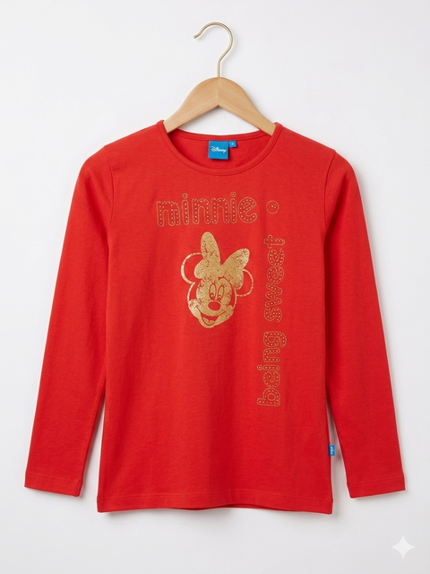 Disney Girl's Red Orange Long Sleeve Blouse | Disney In Lebanon