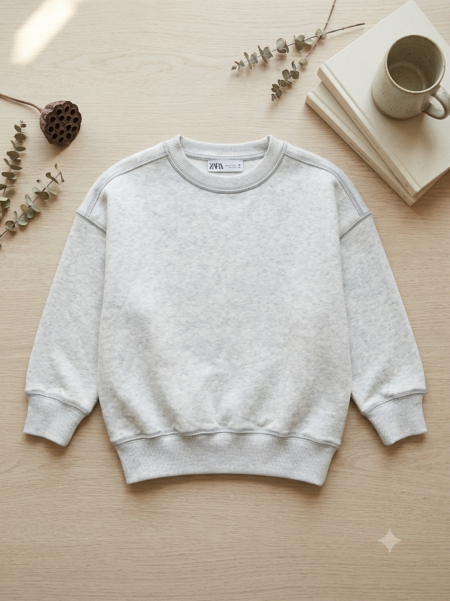 Zara Baby Boy's Platinum Gray Plain Sweatshirt | Zara In Lebanon