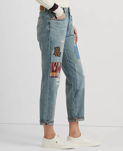 Lauren Ralph Lauren Women's Blue Chubby Relaxed Taper Jeans | Lauren Ralph Lauren In Lebanon