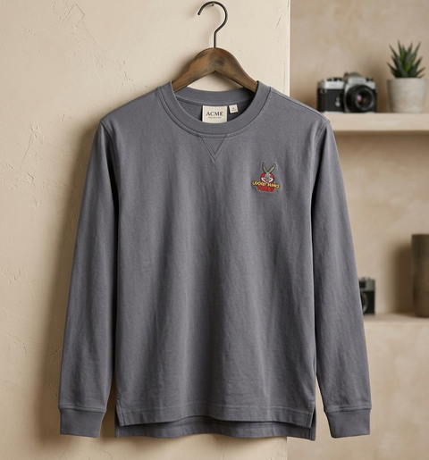 Looney Tunes Women's Gray Cotton Long Sleeve Blouse | Looney Tunes In Lebanon