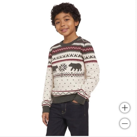 Lands' End Boy's Multicolor Knitted Long Sleeve Sweatshirt | Lands' End In Lebanon
