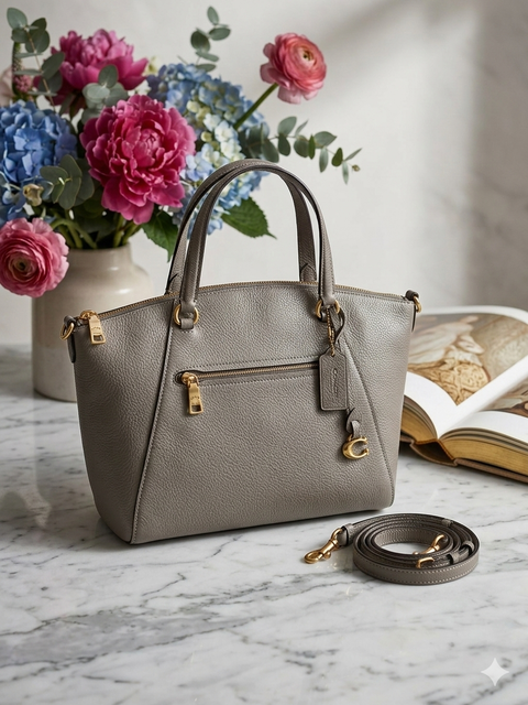 Coach Women's Gray Bella Small Leather Satchel Hand Bag | Coach In Lebanon