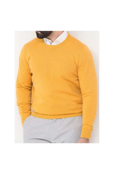 Ktown Men's Yellow Mustard Crew Neck Casual Sweater | Ktown In Lebanon