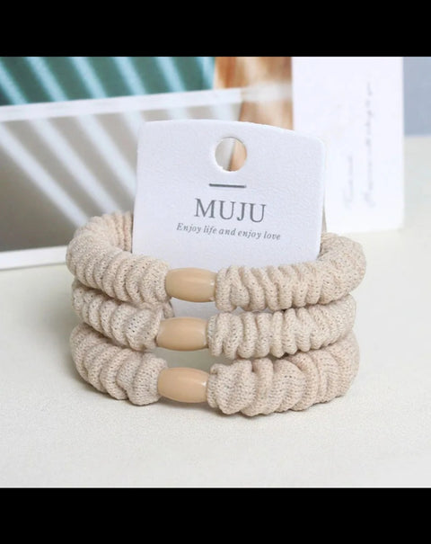 Muju 3pcs Set of Sweet Style Girl Hair Accessories Hair Ties Elastics Ponytail Holders with Braided Hair Band for Women