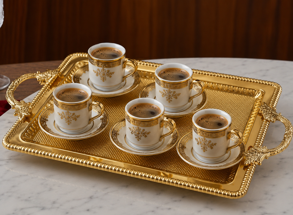 Dalgic Gümüs Gold Rectangle Serving Tray 44x32cm | Dalgic Gümüs In Lebanon