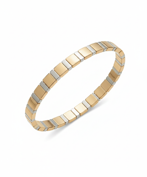 On 34th Women's Gold & Silver Beaded Stretch Bracelet | On 34th In Lebanon