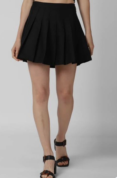 Forever 21 Women's Black Classic Pleated Skirt | Forever 21 In Lebanon