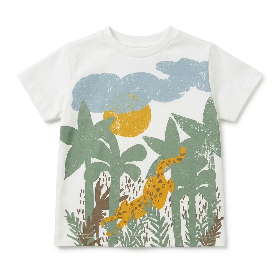 Zara Baby Boy's Multicolor Jungle Themed Crew Neck T-Shirt|Zara In Lebanon