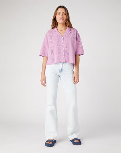 Wrangler Women's Purple Smokey Grape Oversized Resort Short Sleeve Shirt | Wrangler In Lebanon