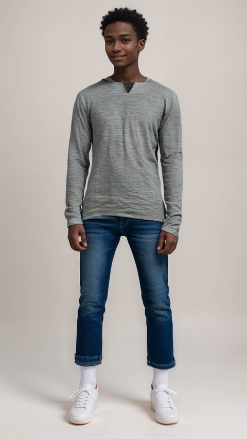 S.Oliver Boy's Grey Long-Sleeve Blouse |S.Oliver in Lebanon