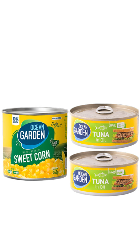 Ocean Garden Sweet Corn 340g + Tuna In Oil 160g x2 (Special Offer) | Ocean Garden In Lebanon