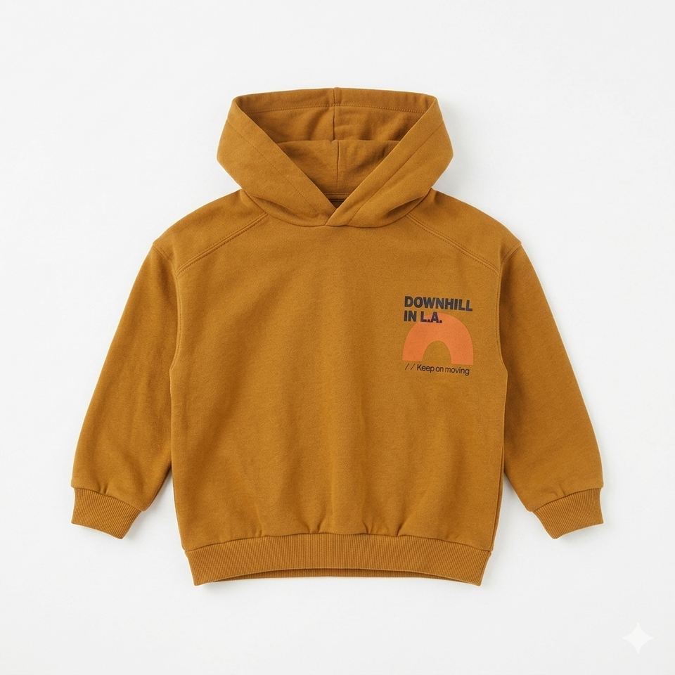 Zara Baby Boy's Brown Mustard Graphic Hoodie|Zara in Lebanon