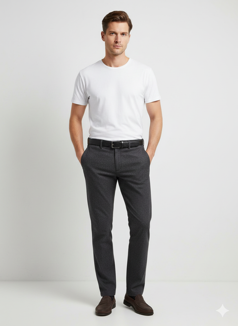 Manguun Men's Black Wool Like Chino Trouser | Manguun In Lebanon
