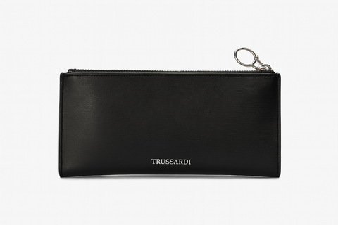 Trussardi Women's Black Leather Bifold Md Wallet |Trussardi In Lebanon