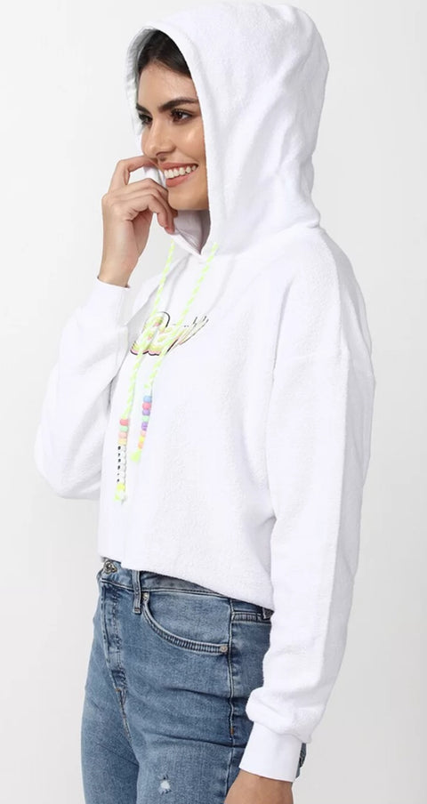 Forever 21 Women's White Barbie Hoodie | Forever 21 In Lebanon