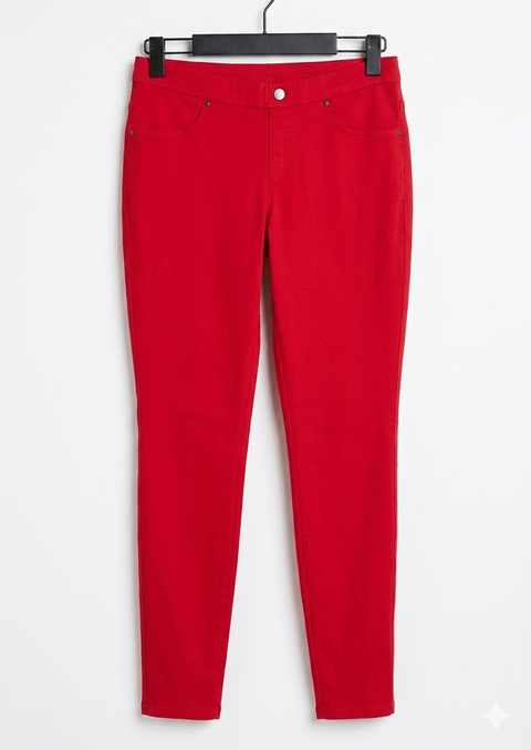 Memoi Women's Red Ponte Leggings | Memoi In Lebanon