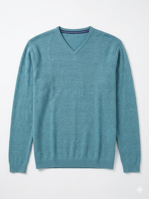 Charanga Boy's Teal V-Neck Lightweight Knit Sweater|Charanga In Lebanon