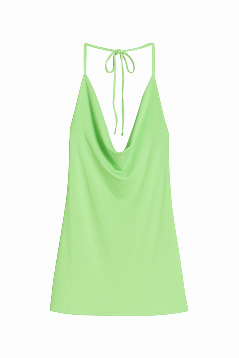 Forever 21 Women's Green Open Back Tie Neck Bodycon Dress | Forever 21 In Lebanon