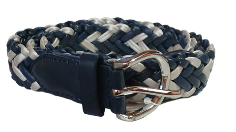 C & A Women's Navy & Silver Leather Belt | C & A In Lebanon