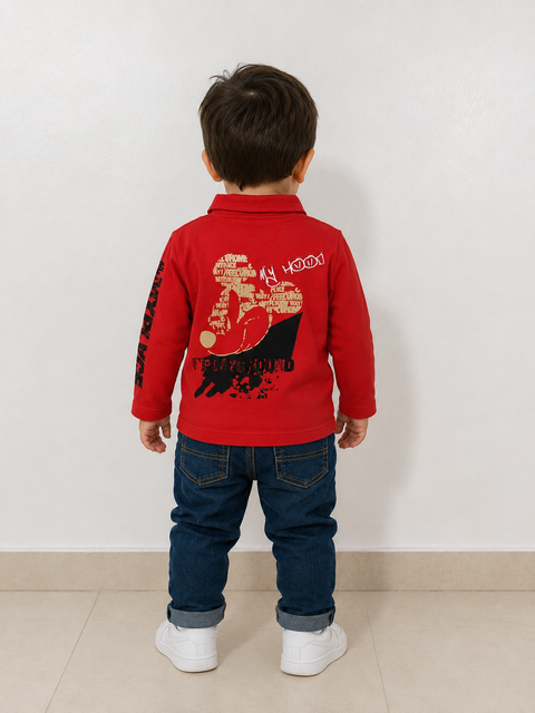 Disney Baby Boy's Red Long Sleeve Blouse | Disney In Lebanon