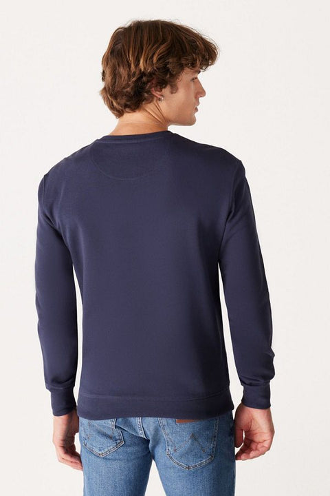 Wrangler Men's Navy Logo Crew Sweatshirt | Wrangler In Lebanon