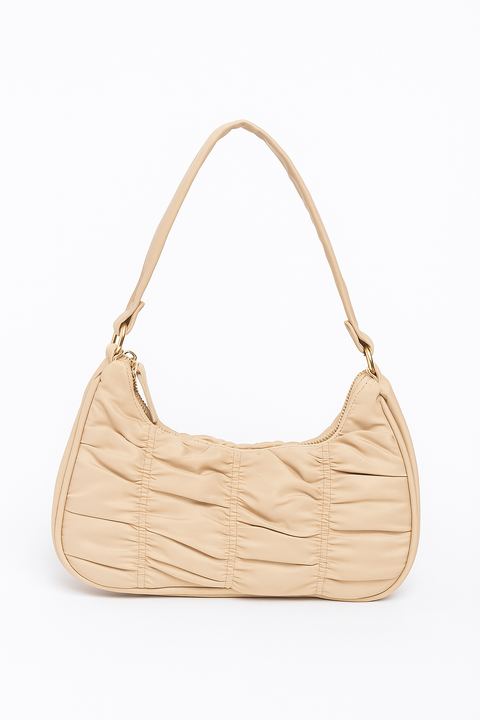 Forever 21 Women's Beige Nude Ruched Mini Shoulder Bag| Forever 21 in Lebanon