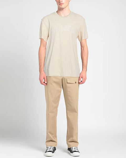 Lee Men's Beige Round Neck Short Sleeve T-Shirt | Lee In Lebanon