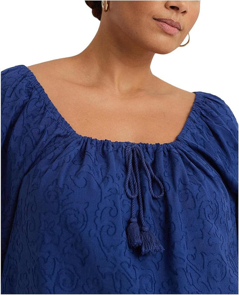 Lauren Ralph Lauren Women's Blue Cotton Blouse | Lauren Ralph Lauren In Lebanon