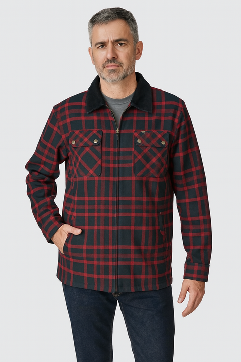 Wrangler Men’s Multicolor Zippered Flannel Shirt  | Wrangler In Lebanon