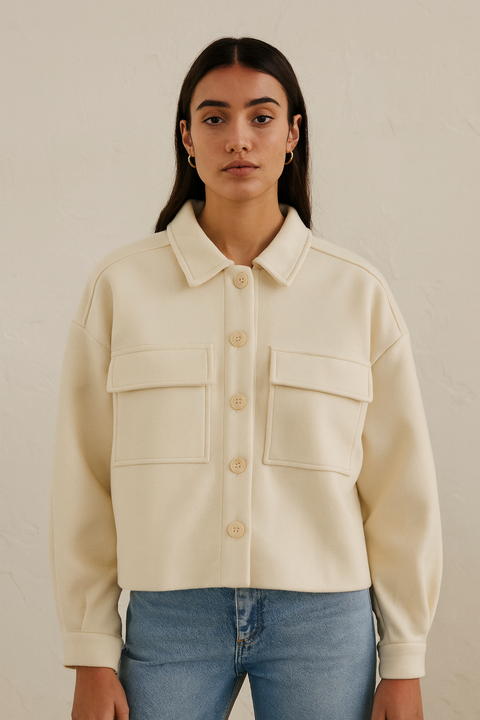 Leger Women's Beige Cropped Jacket |Leger in Lebanon