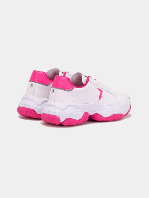 Trussardi Women's White & Pink Abelia POP MIX Sneakers| Trussardi In Lebanon
