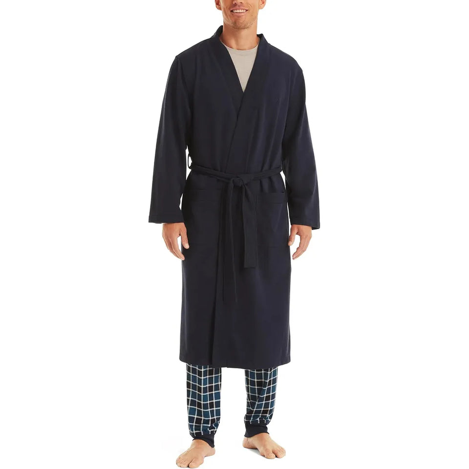 Nautica Men's Navy Knit Sleep Robe