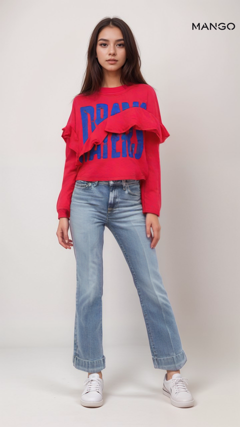 Mango Women's Pink Long-Sleeve Sweatshirt| Mango in Lebanon