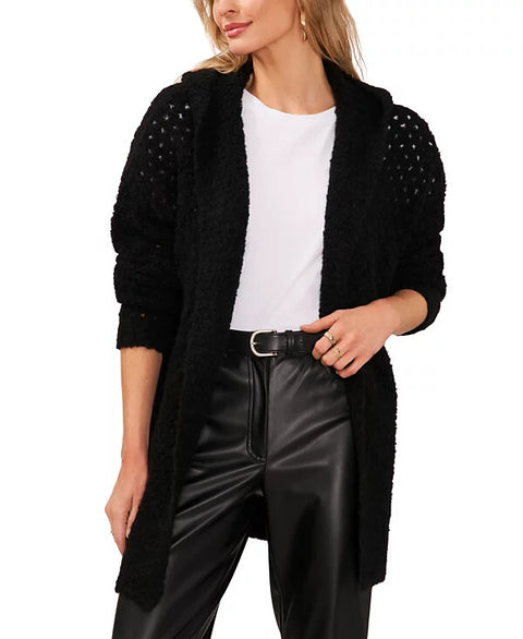 Vince Camuto Women's Black Open-Front Hooded Cardigan | Vince Camuto In Lebanon