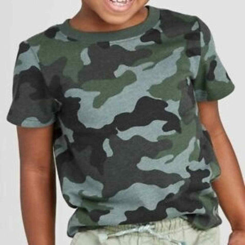 Cat & Jack Boy's Green Camo Crewneck T-Shirts | Cat & Jack In Lebanon