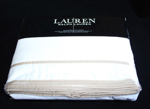 Lauren Ralph Lauren Spencer Cotton Sateen Border White FullQueen ABT84shr