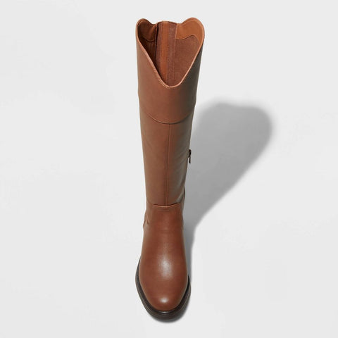 A New Day Women's Brown Sienna Leather Tall Knee-high Riding Boots  |A New Day In Lebanon