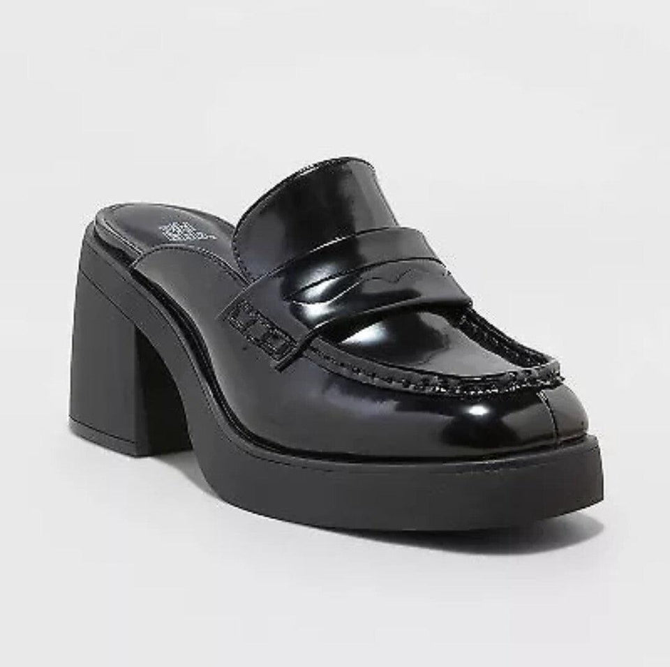 Wild Fable Women's Black Eileen Mule Heels |Wild Fable In Lebanon
